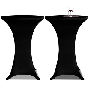 vidaXL, vidaXL 2 x Tischhusse für Stehtisch Stretchhusse Ø70 cm schwarz, 