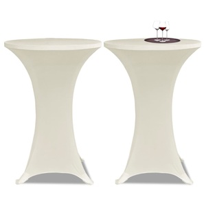 vidaXL, vidaXL 2 x Tischhusse für Stehtisch Stretchhusse Ø60 cm cremefarben, 