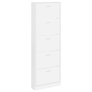 Diverse Hardware, Weisser Holz-Schuhschrank mit 5 Schuhkippern
