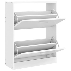 Diverse Hardware, Weisser Holz-Schuhschrank mit 2 Schuhkippern