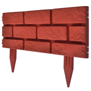 Diverse Hardware, 11 x Palisade Gartenzaun Beeteinfassung Beetumrandung, vidaXL Rasenkanten 11 Stk. Backstein-Design
