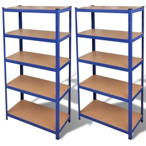 Diverse Hardware, 2 x Regal Lagerregal Steckregal Metallregal Kellerregal Blau, vidaXL 2 x Regal Lagerregal Steckregal Metallregal Kellerregal Blau