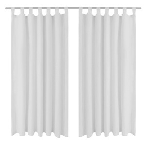 vidaXL, vidaXL Vorhänge Gardienen aus Satin 2-teilig 140 x 225 cm Weiß, vidaXL Vorhänge Gardinen aus Satin 2-teilig 140 x 225 cm Weiß