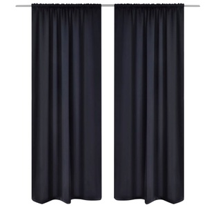 vidaXL, vidaXL Verdunkelungs-Vorhänge mit Schlaufen 135 x 245 cm Schwarz blackout, vidaXL Verdunkelungs-Vorhänge mit Schlaufen 135 x 245 cm Schwarz blackout