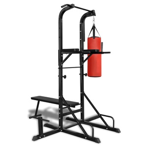 Diverse Hardware, Fitness Kraftturm mit Trainingsbank und Boxsack, vidaXL Fitness Kraftturm mit Trainingsbank und Boxsack