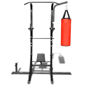 Diverse Hardware, Fitness Kraftturm mit Trainingsbank und Boxsack, vidaXL Fitness Kraftturm mit Trainingsbank und Boxsack