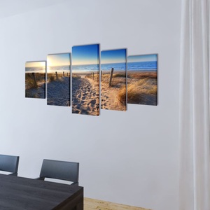 Diverse Hardware, Bilder Dekoration Set Strand 200 x 100 cm, vidaXL Bilder Dekoration Set Strand 200 x 100 cm