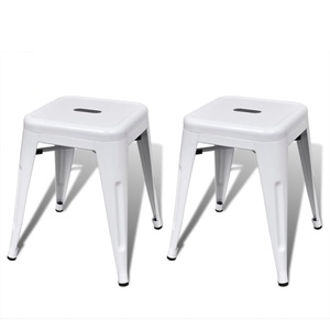 Diverse Hardware, Hocker 2 Stk. Stapelbar Metall Weiss, 