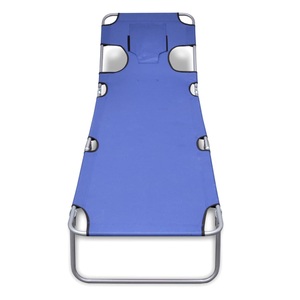 Diverse Hardware, Klappliege mit Kopfkissen Pulverbeschichteter Stahl Blau, vidaXL Klappliege mit Kopfkissen Pulverbeschichteter Stahl Blau