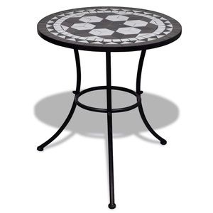 Mosaiktisch 60 cm Schwarz/Weiss