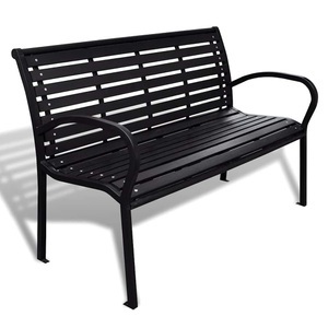 Diverse Hardware, Gartenbank 125 cm Stahl und WPC Schwarz