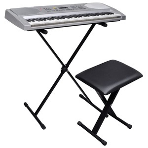 vidaXL, vidaXL Elektronisches Keyboard 61-Tasten mit Keyboardständer und Sitzhocker, 