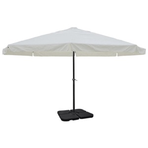 vidaXL, vidaXL Sonnenschirm Aluminium weiss mit Schirmständer