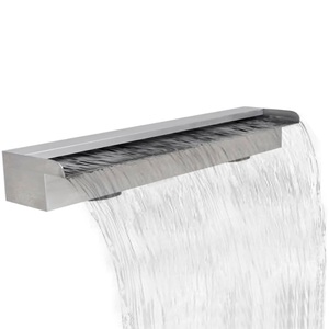 vidaXL, vidaXL Pool-Wasserfall Fontäne Rechteckig Edelstahl 90 cm, 
