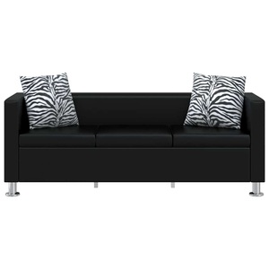 Diverse Hardware, Sofa 3-Sitzer Kunstleder Schwarz, vidaXL 3-Sitzer-Sofa Kunstleder Schwarz