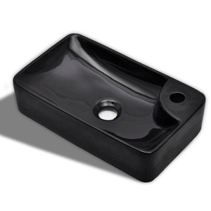 Diverse Hardware, Keramik Waschbecken mit Hahnloch schwarz, vidaXL Keramik Waschbecken mit Hahnloch schwarz