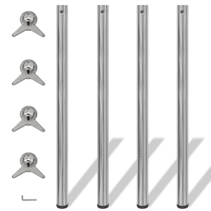 vidaXL, vidaXL 4x höhenverstellbares Tischbein Tischbeine Nickel gebürstet 1100 mm, vidaXL 4x höhenverstellbares Tischbein Nickel gebürstet 1100 mm