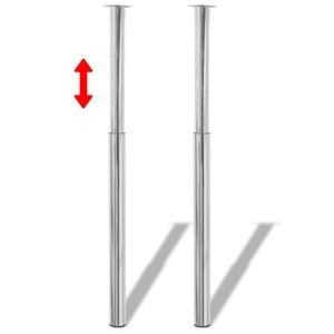vidaXL, vidaXL 2 x Teleskopfuß Tischfuß Stützfuß Tischbein Chrom 710 mm-1100 mm, vidaXL 2 x Teleskopfuß Tischfuß Stützfuß Tischbein Chrom 710 mm-1100 mm