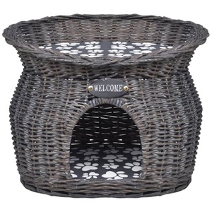 Diverse Hardware, Weide Katzenhaus Tierbett Katzenbett Kratzbaum mit Kissen, vidaXL Kuschelhöhle für Katzen Haustiere mit Kissen Weide