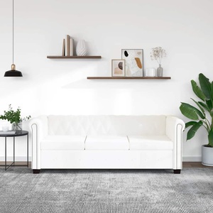 Diverse Hardware, Chesterfield Sofa 3-Sitzer Kunstleder Weiss