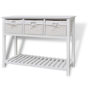Diverse Hardware, Sideboard Weiss, vidaXL Konsolentisch mit Körben Weiß