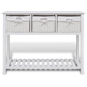 Diverse Hardware, Sideboard Weiss, vidaXL Konsolentisch mit Körben Weiß