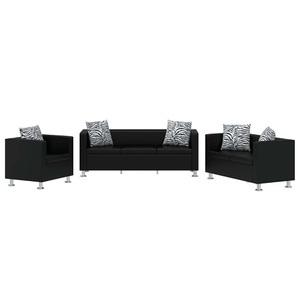 Diverse Hardware, Sofa Set Kunstleder 3-Sitzer 2-Sitzer Sessel Schwarz, vidaXL Sofa-Set Kunstleder 3-Sitzer + 2-Sitzer + Sessel Schwarz