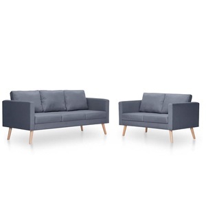 Diverse Hardware, Sofa Set 2-Sitzer und 3-Sitzer Stoff Dunkelgrau