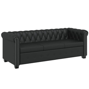 Diverse Hardware, Chesterfield Sofa 2-Sitzer und 3-Sitzer Kunstleder Schwarz, vidaXL Chesterfield-Sofas 2-Sitzer und 3-Sitzer Kunstleder Schwarz