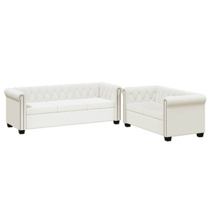 Diverse Hardware, Chesterfield Sofa 2-Sitzer und 3-Sitzer Kunstleder Weiss, vidaXL Chesterfield-Sofas 2-Sitzer und 3-Sitzer Kunstleder Weiß
