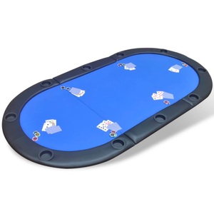 vidaXL, vidaXL Faltbare Poker-Tischauflage für 10 Spieler Blau, 