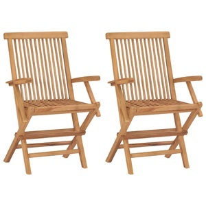 vidaXL, vidaXL Klappbare Gartenstühle 2 Stk. Massivholz Teak