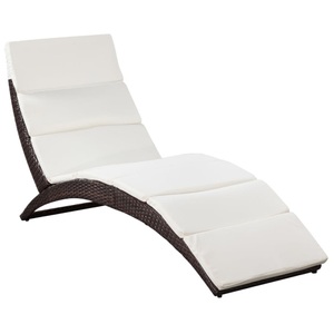 Diverse Hardware, Klappbare Sonnenliege mit Auflage Poly Rattan Braun, vidaXL Klappbare Sonnenliege mit Auflage Poly Rattan Braun