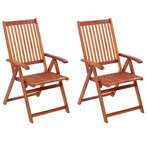 vidaXL, vidaXL Gartenstühle 2 Stk. Klappbar Akazie Massivholz Braun, vidaXL Gartenstühle 2 Stk. Klappbar Akazie Massivholz Braun