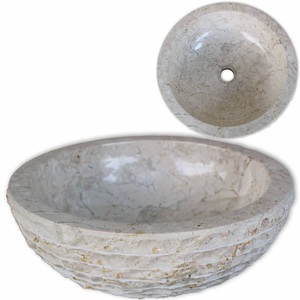 Diverse Hardware, Waschbecken Marmor 40 cm Creme, vidaXL Waschbecken Marmor 40 cm Creme