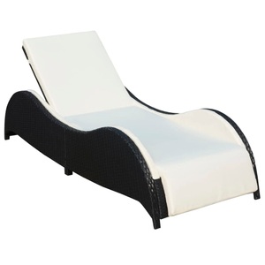 Diverse Hardware, Sonnenliege mit Polsterauflage Poly Rattan Schwarz, VidaXL - Sonnenliege poly-rattan, One Size, Schwarz