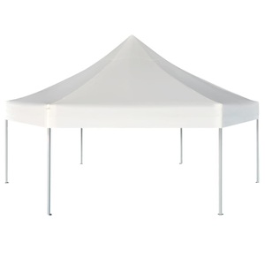 Diverse Hardware, Sechseckiges Faltbares Pop-Up Festzelt Cremeweiss 3,6x3,1 m, 