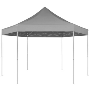 Diverse Hardware, Sechseckiges Faltbares Pop-Up Festzelt Grey 3,6x3,1 m, vidaXL Pop-Up-Partyzelt Hexagonal Faltbar Grau 3,6x3,1 m
