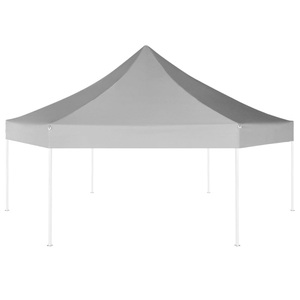 Diverse Hardware, Sechseckiges Faltbares Pop-Up Festzelt Grey 3,6x3,1 m, vidaXL Pop-Up-Partyzelt Hexagonal Faltbar Grau 3,6x3,1 m