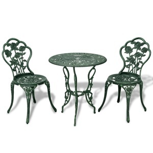 vidaXL, vidaXL 3-tlg. Bistro-Set Aluminiumguss Grün