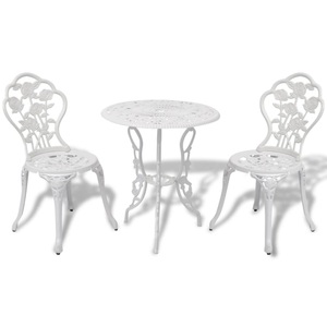 Diverse Hardware, 3-tlg. Bistro-Set Aluminiumguss Weiss