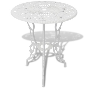3-tlg. Bistro-Set Aluminiumguss Weiss