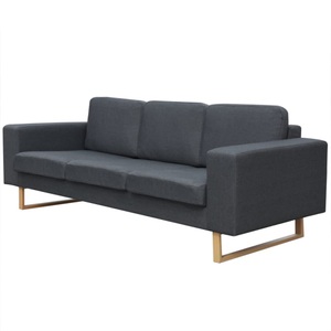 Diverse Hardware, 3-Sitzer Sofa Stoff Dunkelgrau