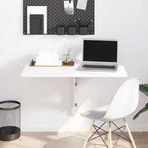 Diverse Hardware, Schreibtisch mit Schublade und Schrank Weiss 100x40x73 cm