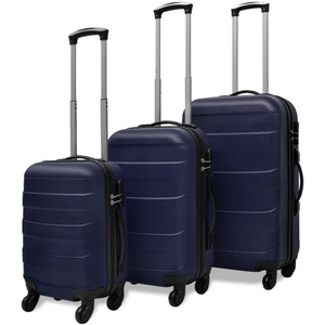 Diverse Hardware, 3-tlg. Hartschalen-Reisekoffer-Set Trolley Blau, vidaXL 3-tlg. Hartschalenkoffer-Set Blau 45,5/55/66 cm