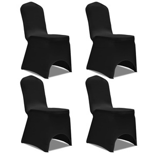 vidaXL, vidaXL Stretch Stuhlbezug 4 Stück Schwarz, vidaXL Stretch Stuhlbezug 4 Stück Schwarz