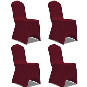 vidaXL, vidaXL Stretch Stuhlbezug 4 Stück Bordeaux, vidaXL Stretch Stuhlbezug 4 Stück Bordeaux