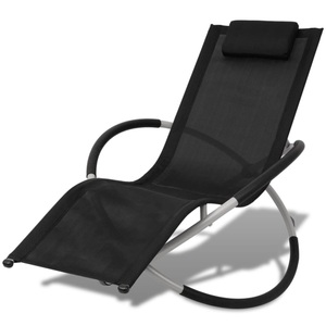 Diverse Hardware, Geometrische Sonnenliege Stahl Schwarz und Grau, vidaXL Sonnenliege Geometrisch Outdoor Stahl Schwarz und Grau