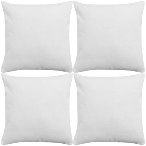 vidaXL, vidaXL Kissenbezüge 4 Stk. Leinenoptik Weiß 50x50 cm, 
