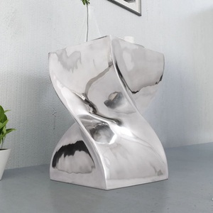 Diverse Hardware, Hocker/Beistelltisch Verdrehte Form Silbern Aluminium, vidaXL Hocker/Beistelltisch Verdrehte Form Silbern Aluminium